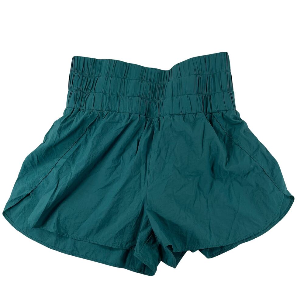TCEC Teal Smocked High Waist Athletic Running Shorts Women's Size Small Green